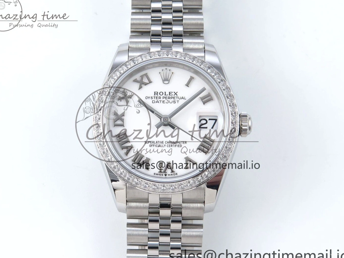 Bezel 904L Steel Dial Edition Bracelet 31 on ETA White 2688 DateJust ARF Diamonds 1:1 Best SS 278384RBR Jubilee Roman 0109